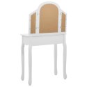  Toaletka ze stołkiem, biała, 65x36x128 cm, drewno paulowni, MDF Lumarko!