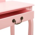  Toaletka ze stołkiem, różowa, 65x36x128 cm, drewno paulowni MDF Lumarko!