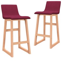  Krzesła barowe, 2 szt., czerwone wino, tapicerowane tkaniną Lumarko!