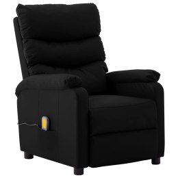  Rozkładany fotel masujący, czarny, sztuczna skóra Lumarko!