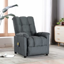  Rozkładany fotel masujący, jasnoszary, tapicerowany tkaniną Lumarko!
