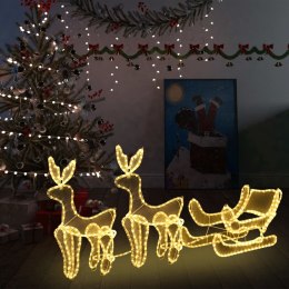  2 świąteczne renifery z saniami z lampek, z siateczką, 320 LED Lumarko!