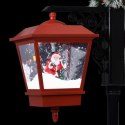  Świąteczna latarnia z Mikołajem, czarno-czerwona, 81x40x188 cm Lumarko!