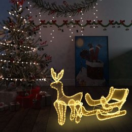  Świąteczny świecący renifer z saniami, z siateczką, 216 LED Lumarko!