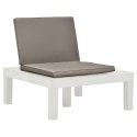  Krzesła ogrodowe z poduszkami, 2 szt., plastik, białe Lumarko!