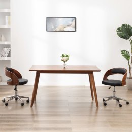  Obrotowe krzesło biurowe, czarne, gięte drewno i sztuczna skóra Lumarko!