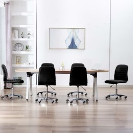  Krzesła stołowe, 6 szt., czarne, tapicerowane tkaniną Lumarko!