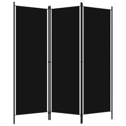  Parawan 3-panelowy, czarny, 150 x 180 cm