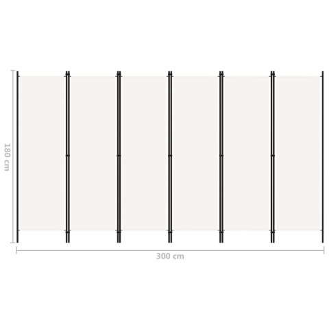  Parawan 6-panelowy, biały, 300 x 180 cm Lumarko!