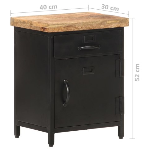  Szafka nocna, 40 x 30 x 52 cm, surowe drewno mango Lumarko!