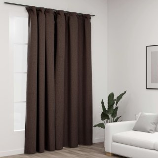  Zasłona stylizowana na lnianą, z haczykami, taupe, 290x245 cm Lumarko!