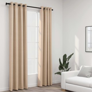  Zasłony stylizowane na lniane, 2 szt., beżowe, 140x225 cm Lumarko!