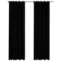  Zasłony stylizowane na lniane, 2 szt., czarne, 140x245 cm Lumarko!