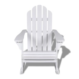  Ogrodowy fotel bujany, drewniany, biały Lumarko!