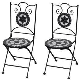  Składane krzesła bistro, 2 szt., ceramiczne, czarno-białe Lumarko!