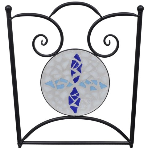  Składane krzesła bistro, 2 szt., ceramiczne, niebiesko-białe Lumarko!