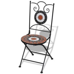  Składane krzesła bistro, 2 szt., ceramiczne, terakota i biel Lumarko!