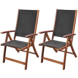  Składane krzesła ogrodowe, 2 szt., drewno akacjowe i textilene Lumarko!