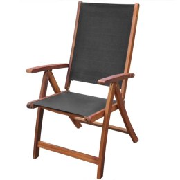  Składane krzesła ogrodowe, 2 szt., drewno akacjowe i textilene Lumarko!