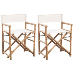  Składane krzesło reżyserskie, bambus i płótno, 2 sztuki Lumarko!