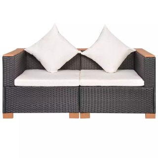  Sofa ogrodowa, rattan PE, czarna Lumarko!