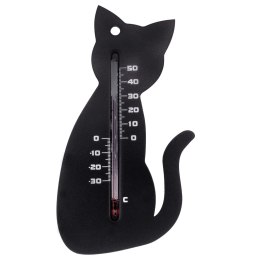  Zewnętrzny termometr ścienny, w kształcie kota, czarny Lumarko!