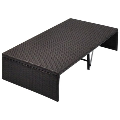  Leżanka ogrodowa z zadaszeniem, brązowa, 190x130 cm, rattan PE Lumarko!