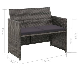  2-osobowa sofa ogrodowa z poduszkami, polirattan, szara Lumarko!
