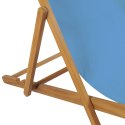  Leżak, drewno tekowe, 56 x 105 x 96 cm, niebieski Lumarko!