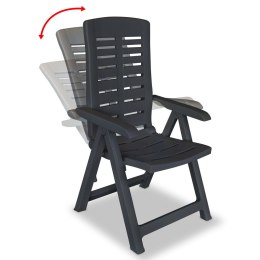  Rozkładane krzesła ogrodowe, 2 szt., plastikowe, antracytowe Lumarko!