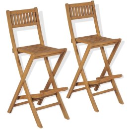  Składane krzesła barowe, 2 szt., lite drewno tekowe Lumarko!