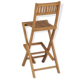  Składane krzesła barowe, 2 szt., lite drewno tekowe Lumarko!