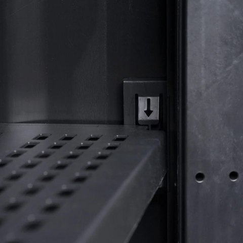  Szafa ogrodowa z 3 półkami, czarno-szara Lumarko!