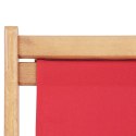  Składany leżak plażowy, tkanina i drewniana rama, czerwony Lumarko!
