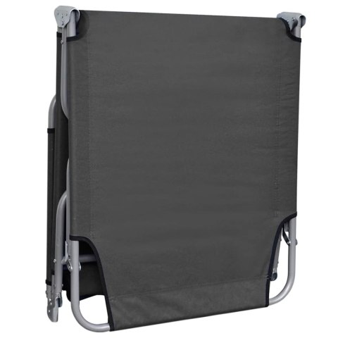  Składany leżak z regulowanym oparciem, szary Lumarko!