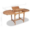  Rozkładany stół ogrodowy, 110-160x80x75 cm, lite drewno tekowe Lumarko!