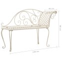  Szezlong ogrodowy, 128 cm, metalowy, antyczna biel Lumarko!