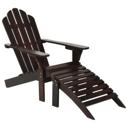 Lumarko Fotel ogrodowy z podnóżkiem, drewniany, brązowy
