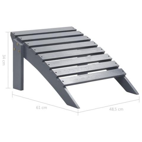  Fotel ogrodowy z podnóżkiem, drewniany, szary Lumarko!