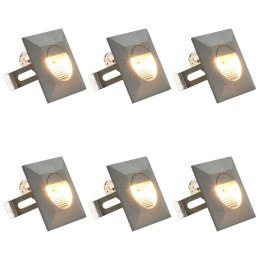  Lampy ścienne zewnętrzne LED, 6 szt., 5 W, srebrne, kwadratowe Lumarko!