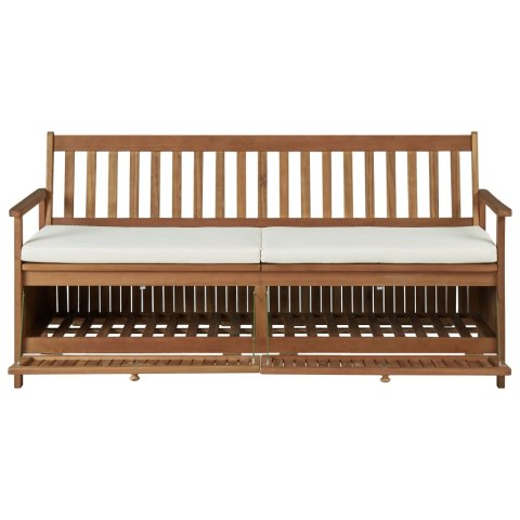  Ławka ze schowkiem i poduszką, 170 cm, lite drewno akacjowe Lumarko!