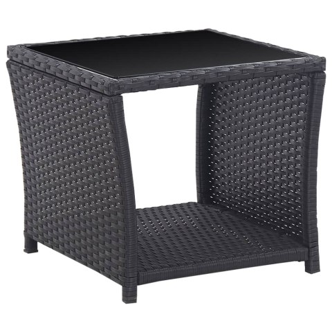  3-częściowy zestaw mebli bistro z poduszkami, rattan PE, czarny Lumarko!