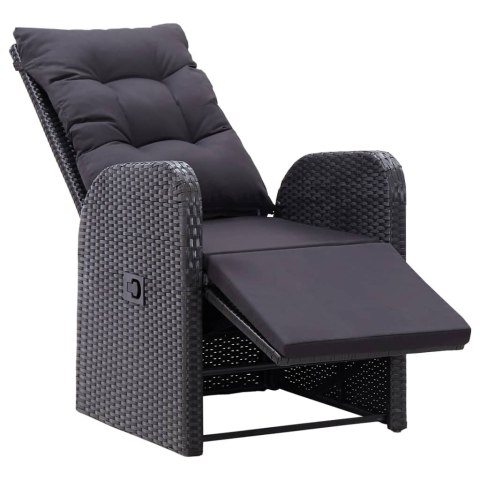  3-częściowy zestaw mebli bistro z poduszkami, rattan PE, czarny Lumarko!
