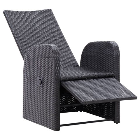  3-częściowy zestaw mebli bistro z poduszkami, rattan PE, czarny Lumarko!