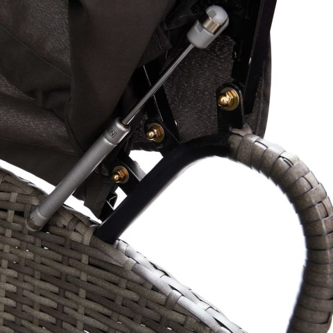  Łóżko ogrodowe z baldachimem, polirattan, szare Lumarko!