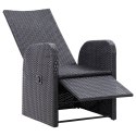  Rozkładane krzesło ogrodowe z poduszką, polirattan, czarne Lumarko!