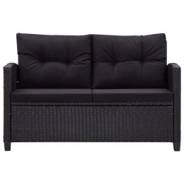  2-osobowa sofa ogrodowa z poduszkami, czarna, 124 cm, rattan PE Lumarko!