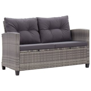  2-osobowa sofa ogrodowa z poduszkami, szara, 124 cm, rattan PE Lumarko!