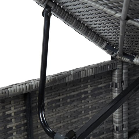  Leżak ogrodowy z poduszką, polirattan, szary Lumarko!