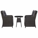  2 krzesła ogrodowe ze stolikiem, polirattan, czarne Lumarko!